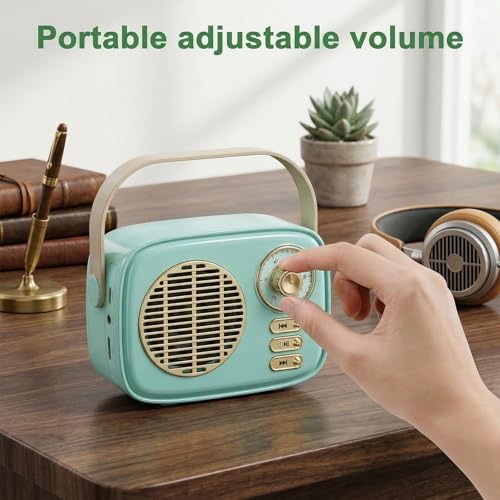 Dosmix Retro Bluetooth Speaker,Vintage Decor, for Girl Teens Blue - Image 5