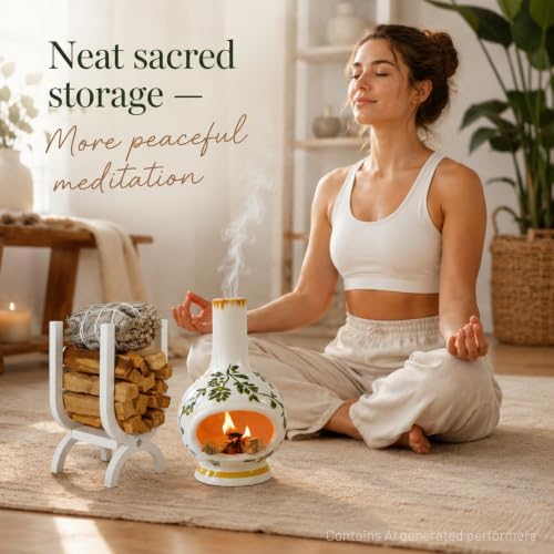 White Wooden Palo Santo Holder, Incense Storage for Palo Santo & Sage - Image 6