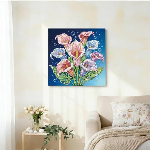 Xylzzuit Pearl Painting Kit with Frame All Inclusive 9.84x9.84IN DIY Gemstone Diamond Art Craft Supplies for Adults Beginners Craft Lovers Living Room Wall Desktop Decor Gift (Flower) - Image 5
