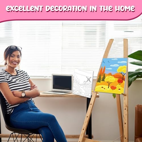 Sherr 75 Pcs 15 Set Sceneries Pre Drawn Canvas Kit for Painting Craft Sip - Image 6