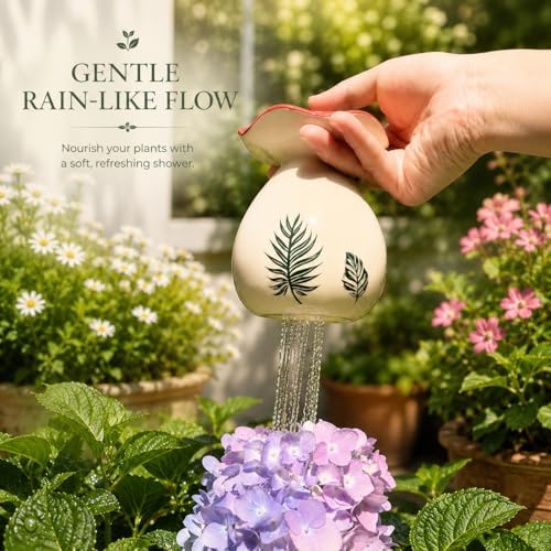 Cute Thumb Watering Can, Mushroom Decor Indoor/Outdoor, Handmade Ceramic Watering Bell, Cottagecore Decor Aesthetic Mushroom Merchandise, Plant House Warming Gifts - Image 4