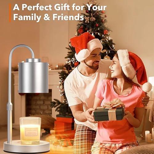 CASTLELIFE Dimmable Candle Warmer Lamp with Timer, Height Adjustable Candle Warmer for Jar Candles, Electric Wax Melt Warmer for Home Decor House Warming Gifts, Birthday Gifts for Women, Silver - Image 7
