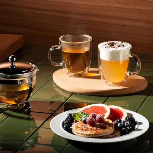 Bodum 10oz Bistro Double Wall Insulated Mug, High-Heat Borosilicate Glass, Set of 2, Clear - Image 6