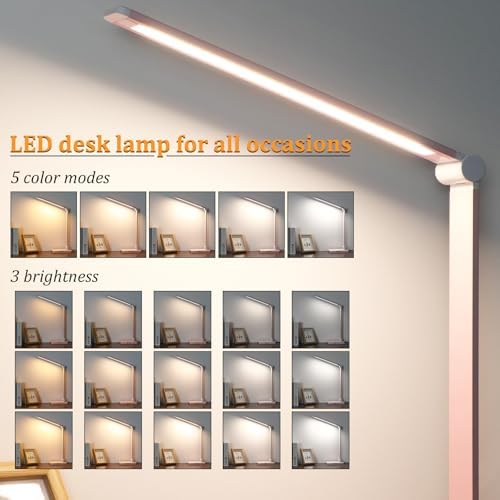 LED Desk Lamp with USB Ports,Touch Desk Lamps for Home Office with 5 Modes - Image 2