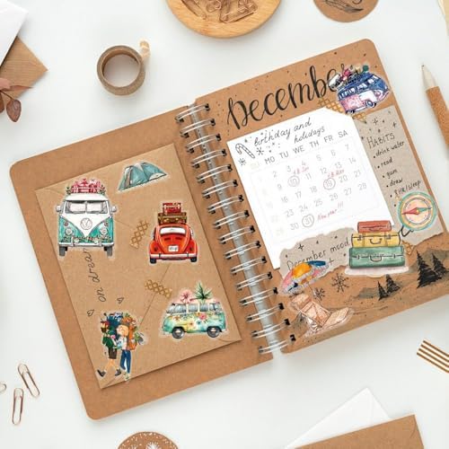 50Pcs Vintage Stickers,Waterproof Transparent PET Aesthetic Decorative Sticker Scrapbooking Supplies for Adult Card Making Letters Planner Journaling Junk Journal DIY Water Bottles Art Craft.Car - Image 6