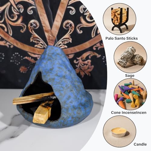 Zongzi Modeling Smudge Bowl, Palo Santo Chiminea & Sage Cone Burner Holder - Image 3