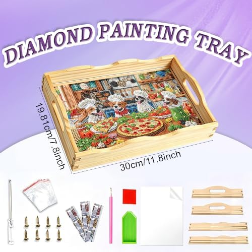 DIY Diamond Painting Wood Serving Tray Kit With Handles 7.8*11.8in - Image 2