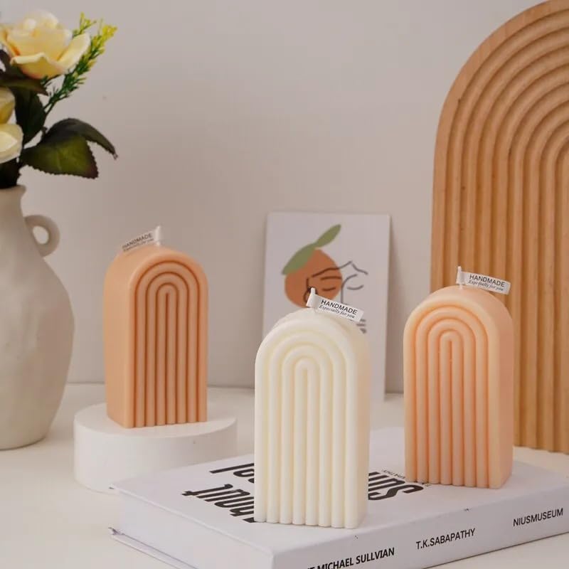 Candle Molds - Silicone Mold for Candles Making, DIY 3D Moulds for Soy Wax, Beeswax, Scented Candle, Valentine's Day Gifts (Wave Geometric Pillar) - Image 6