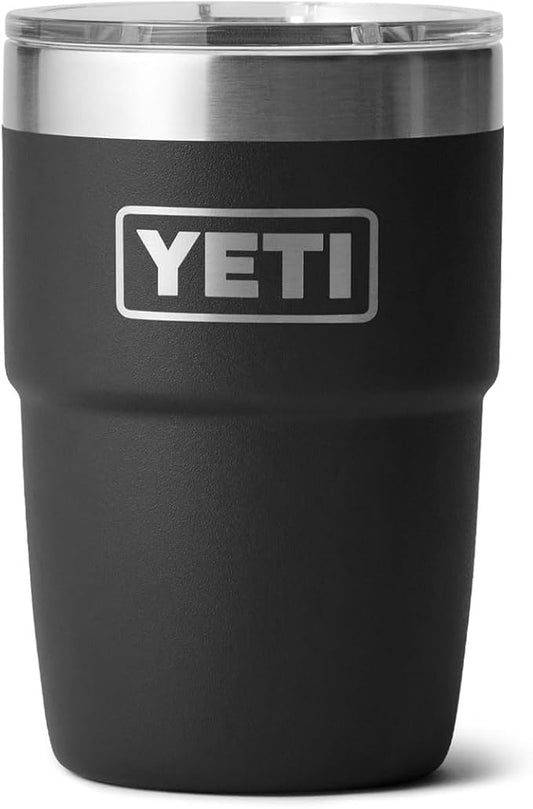 YETI Rambler 8 oz Insulated Coffee Mug with Lid - Stackable Double-Wall Vacuum Insulated Coffee Cup - DuraSip Ceramic Lining - Barista-Friendly Design - Stainless Steel - Dishwasher Safe