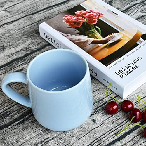 Bosmarlin Large Glossy Ceramic Coffee Mug, Tea Cup for Office and Home, 18 oz, Suitable for Dishwasher and Microwave(Blue, 1) - Image 2