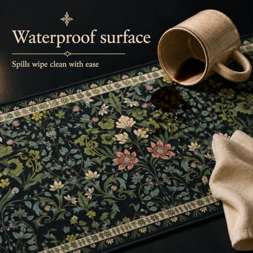 William Morris Inspired Desk Mat, 35.4 x 15.7 Inch XXL Mouse Pad - Image 4