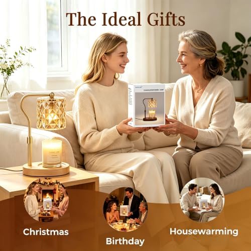 Candle Warmer Lamp with Timer Dimmable, Mother's Day/Birthday Gifts for Women Mom Her, House Warming Gifts New Home, Wax Melt Warmer Modern Farmhouse Decor for Yankee Candle (Diamond-Nature) - Image 6
