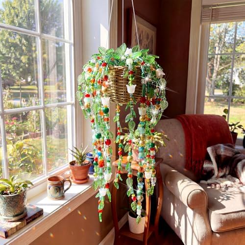 XunYee 8569 Pcs Beaded Plant Kit, Forever Plant Bead Kit, Green B, Classic - Image 3