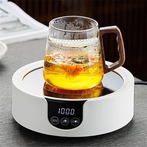 Drinking Glasses Clear Borosilicate Glass Cup with Wood Handle, 18oz(Gris) - Image 4