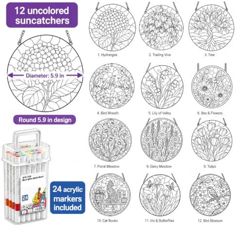 RGBMIX 36PCS DIY Flower Suncatcher Window Craft Kit for Adults - Image 6