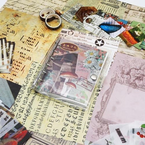 ATIRAMANIYA 346pcs Journal Supplies Kit Vintage Scrapbook Stickers Art Journaling Bullet Junk Journal Planners DIY Decoration Paper Stickers Craft Kits Notebook Collage Album (Post Office Brown Book) - Image 3