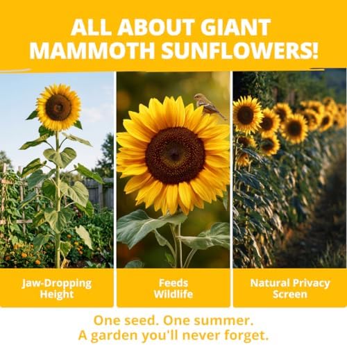 HOME GROWN Giant Mammoth Sunflower Seeds, 520+ Seeds, Helianthus annuus - Image 5