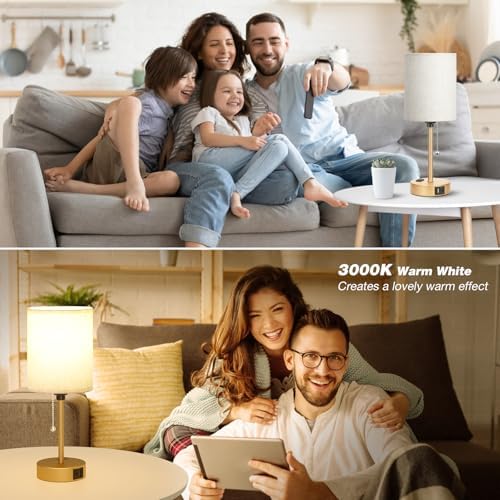 Small Bedside Table Lamp for Bedroom, Desk Lamp with USB Ports for Dorm - Image 5