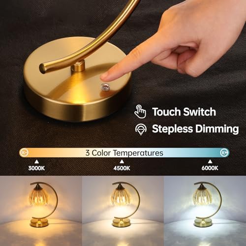 Shenmoyl Set of 2 Tulip Table Lamp, 5200mAh Cordless Touch Control Table Lamp with 3 Color Temps & Stepless Dimming, Rechargeable Battery Table Lamp for Living Room, Bedroom, Shelf (Amber Tulip) - Image 3