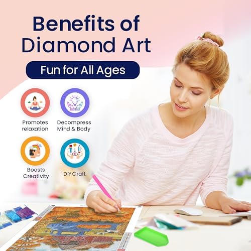 Pumpkin Patch Diamond Art Kit for Adults Fall Truck Dog 5D Painting 12x16 - Image 3
