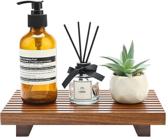 Acacia Wood Risers for Bathroom Tray Kitchen Counter Decor Sink Soap Dish by Renawe