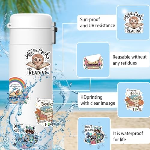 300+ PCS Book Stickers Pack for Kindle Water Bottle Laptop - Waterproof Vinyl Scrapbook Journaling Supplies Cute Bookish Stickers Gift Book Lovers Booktok Accessories (Book Stickers) - Image 5