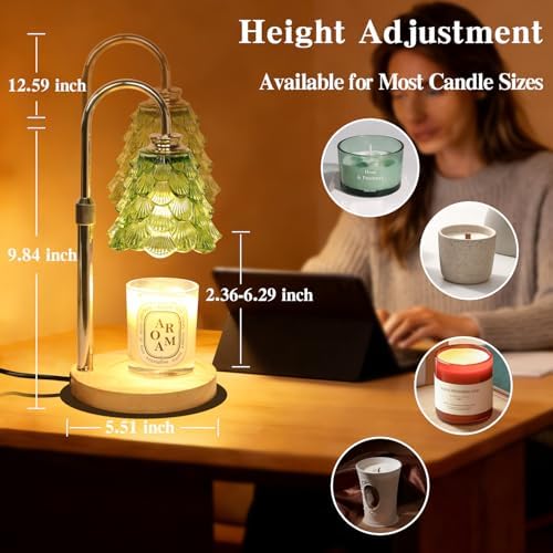 GEEZO Fragrance Candle Warmer Lamp，Electric Candle Warmer with Timer & Dimmer，Mom Christmas Birthday Gifts for Women, House Warming Gifts New Home Bedroom Decor - Image 2