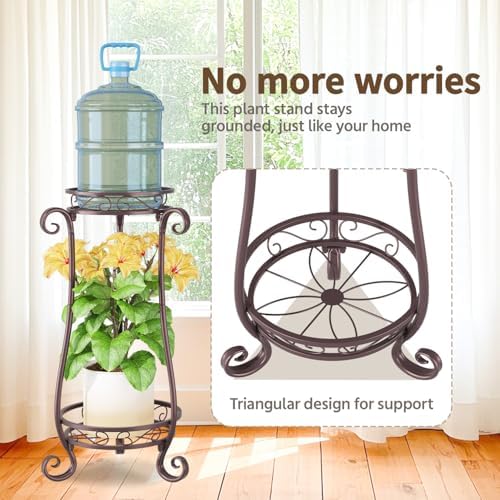 LASZOLA Metal Corner Plant Flower Stand Tall Indoor Outdoor, 2 Tiers Bronze - Image 3