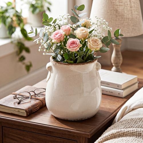 Ceramic Scroll Planter 6.5 Inch, Pure White - Image 4