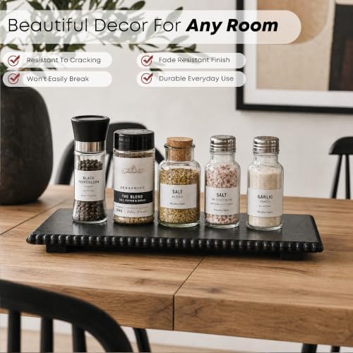 Beaded Wood Risers 16" Rustic Display Stand for Boho Decor(Rustic Black) - Image 6