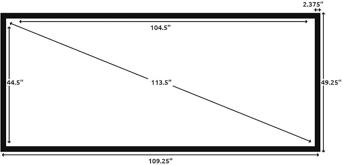 Silver Ticket Products STR Series 6 Piece Home Theater Fixed Frame 4K / 8K Ultra HD, HDTV, HDR & Active 3D Movie Projection Screen, 2.35:1 Format, 115" Diagonal, White Material STR-235115