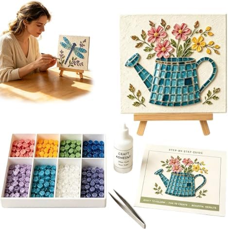 Watering Can Mosaic Art Kit, DIY Garden Craft Set for Adults and Beginners by Unknown