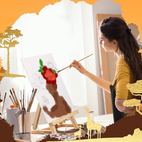 Motipuns 12 Set Flower Crown Lady Pre Drawn Canvas for Paint for Adults - Image 4
