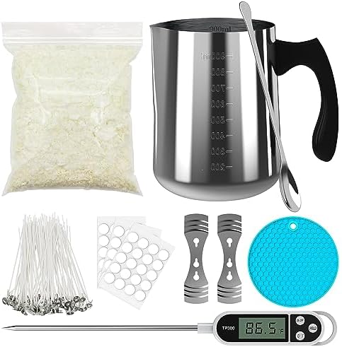 Ohcans Candle Making Kit Supplies for Beginners, Soy Wax DIY Candle Making for Adults, with 900ml Candle Make Pouring Pot, Candle Wicks, Wicks Sticker, Wicks Holder,Soy Candle Wax by OhcansCandleMaking