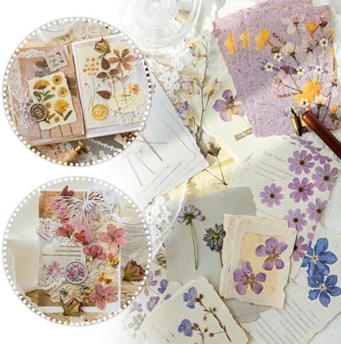 120 Pcs Floral Textured Scrapbook Paper Junk Journal Supplies Stationery - Image 4