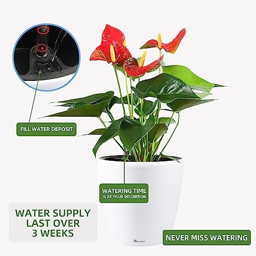 Dexceder 13x12 Self Watering Planter with Wheels (White Matte) - Image 5