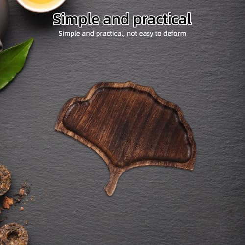 Retro Leaf Shape Wooden Tea Tray for Coffee Table Decor - Image 4