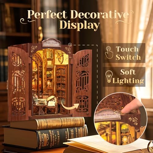 CUTEBEE Book Nook Kit, DIY Miniature House Kit for Adults, Bookshop Booknook - Image 3