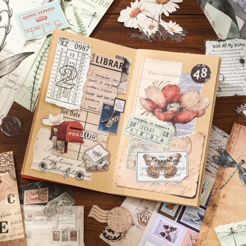 4 Pack Vintage Ephemera Sticker Books, 60 Sheets for Junk Journal Crafts - Image 6
