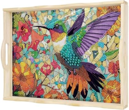 EWJRNSF Diamond Art Kits for Adults Wooden Serving Trays with Handles by EWJRNSFDiamondPainting