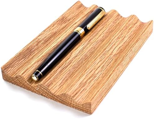 Solid Oak Pen Tray, Minimalist Desk Organizer, Natural Wood Pen Holder with Rounded Wavy Channel, Handcrafted Office Accessory by Vorovale