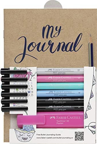 Faber-Castell Bullet Journaling Supply Set - No Bleed Planner Pens and Highlighter with Dot Journal, 9 Piece Set - Image 2
