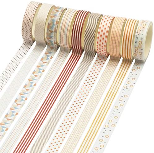 Knaid 40 Rolls of Slim Washi Tape Gift Box Set, Decorative Paper Tapes 10 mm Wide for Scrapbooking, DIY Arts and Crafts, Bullet Journal, Planner, Junk Journal, Notebooks (Minimalist) - Image 4
