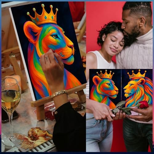 PAILIM Paint and Sip kit for Adults Lion King Pre Drawn Canvas Party Kits - Image 3