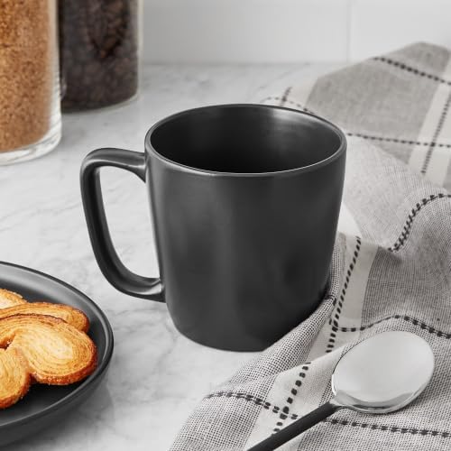 Solid Matte Black Stoneware Mug 14oz - Image 5