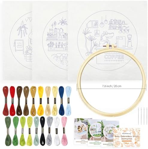 HAND U JOURNEY Embroidery Kit, 3Pcs,7.8" Original Cartoon Design - Image 2