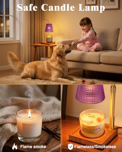 Purple Candle Warmer Lamp with Timer, House Warming Gifts New Home Decor - Image 4