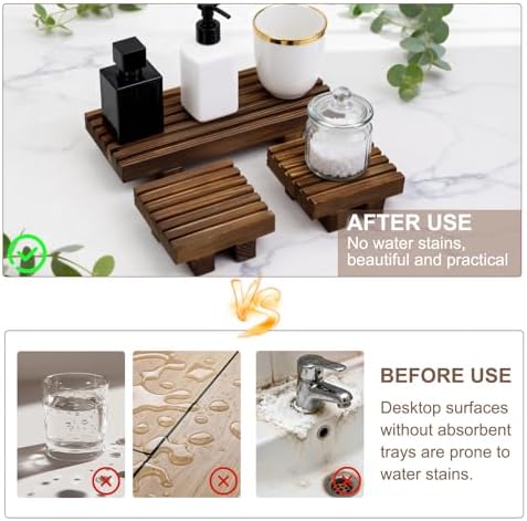 Klunk Wooden Risers, Wood Bathroom Tray & Kitchen Counter Riser, Set of 3 - Image 5