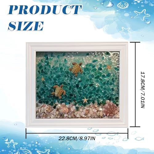 CIYOJA DIY Mosaic Kit for Adults – Complete Glass Mosaic Craft Kit with Sea Glass, Resin, Frame – Easy Resin & Stained Art Starter Set for Beginners & Adult Creative Projects (Turtle Design) - Image 6