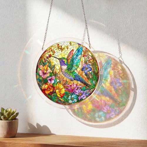 Acrylic Jigsaw Puzzle Suncatcher - Hummingbird Garden - Image 2